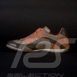 Chaussure Shoes Schuhe Sport sneaker / basket Style pilote Marron / orange - homme