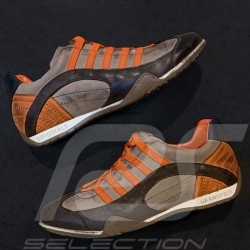 Chaussure Shoes Schuhe Sport sneaker / basket Style pilote Marron / orange - homme