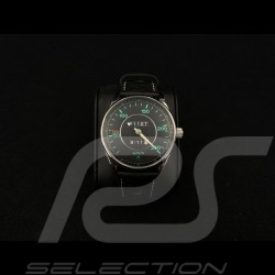 Porsche 911 250 km/h speedometer Watch chrome case / black dial / green numbers