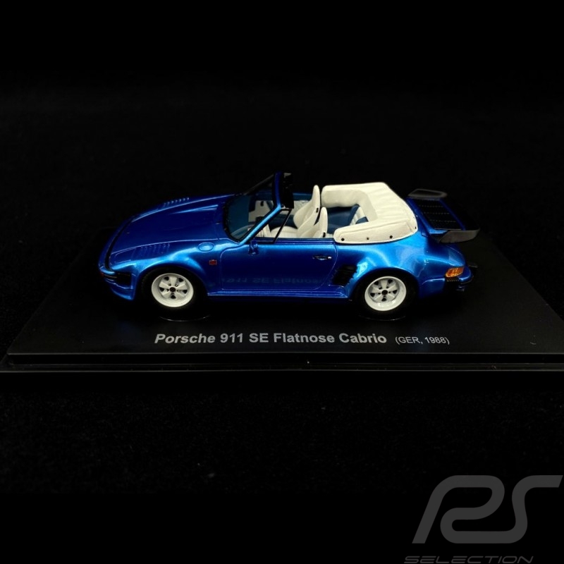 Porsche 911 Turbo SE 1988 Cabriolet Flachbau Blau 1/43 Autocult ATC60045