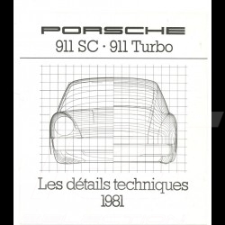 Brochure Porsche 911 SC / 911 Turbo 1981 en  français ref WVK110930