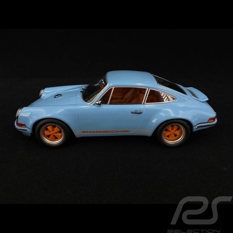 Singer Porsche 911 Coupé light blue/orange 1/18 KK Scale KKDC180441