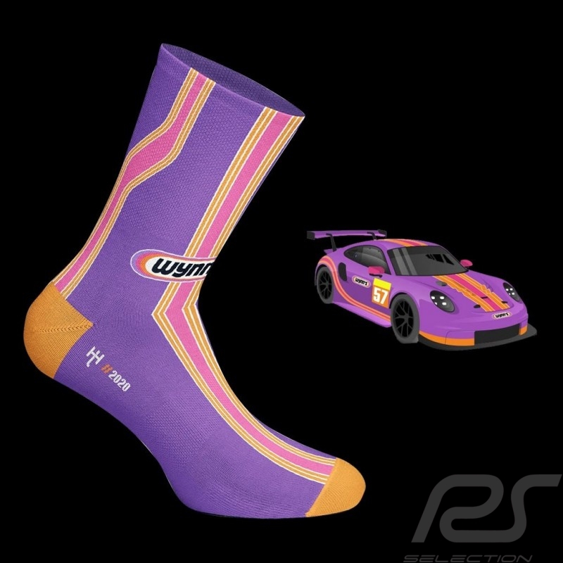 Wynn's 911 RSR socks Pink / purple / orange - unisex