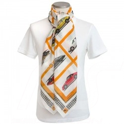 Grand foulard écharpe Pepita Porsche 911 scarf necktie Schal 