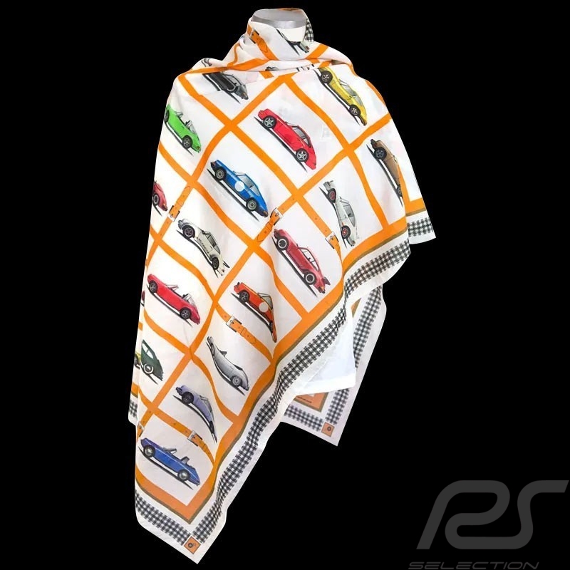 Grand foulard écharpe Pepita Porsche 911 scarf necktie Schal 