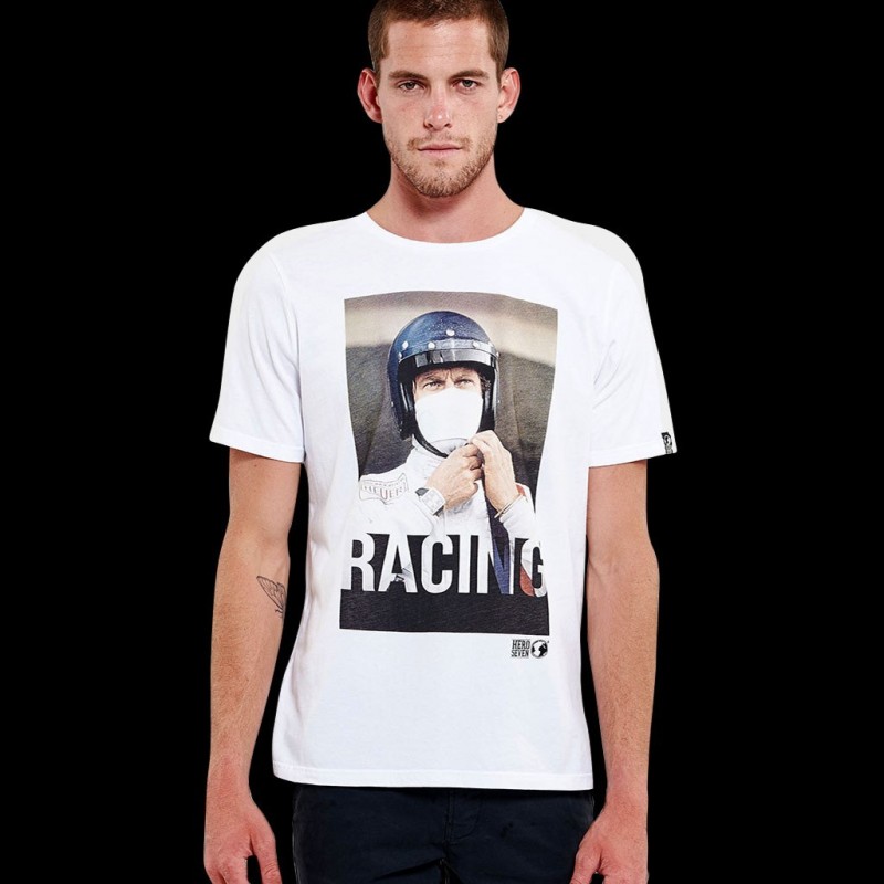 T-shirt Hero Seven Logo Racing Is Life - Blanc - Tailles L Et XL - Neuf Avec étiquettes
