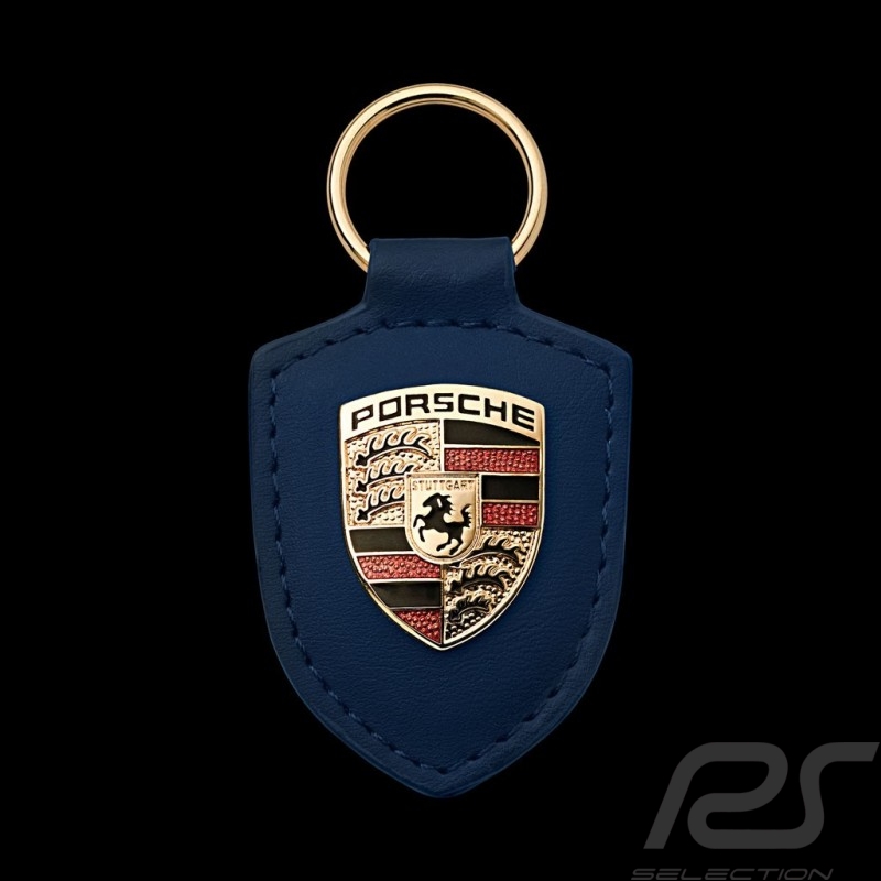 Porte-clé écusson Porsche cuir crème