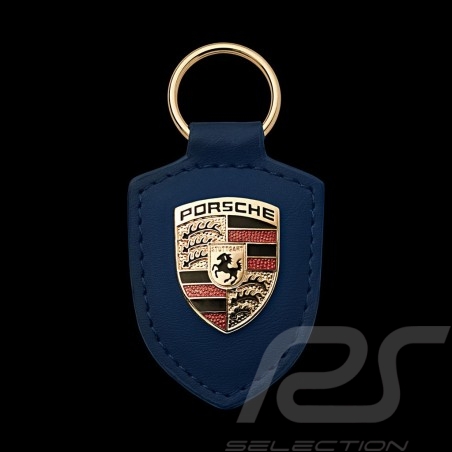Porte-clé écusson Porsche cuir crème