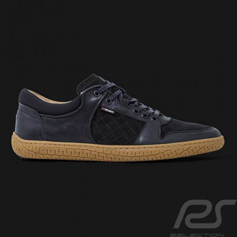 black leather sport shoes mens