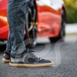 Chaussure de conduite Sneaker sport 24h Le Mans Cuir Noir Driving shoes Fahrschuh homme