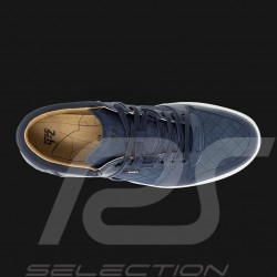 Chaussure de conduite Sneaker sport 24h Le Mans Cuir Bleu marine Driving shoes Fahrschuh homme