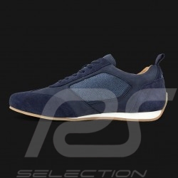 Chaussure de conduite Sneaker sport 24h Le Mans Cuir / Toile Bleu marine Driving shoes Fahrschuh homme