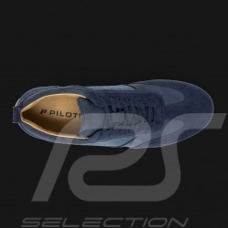 Chaussure de conduite Sneaker sport 24h Le Mans Cuir / Toile Bleu marine Driving shoes Fahrschuh homme