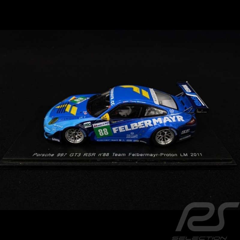 Porsche 911 GT3 RSR type 997 Felbermayr Proton n° 88 Le Mans 2011 1/43 Spark S3420