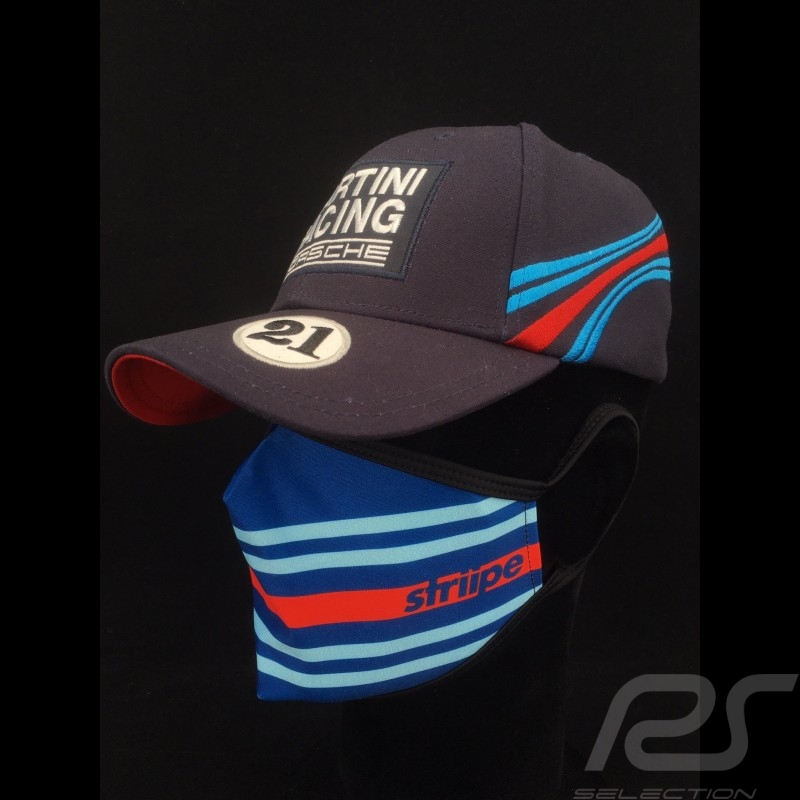 Masque Martini de protection Tissu Lavable Bleu/rouge Taille L Protective mask Schutzmaske 