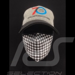 Pepita mask Houndstooth pattern Protective and washable Black / white Size L