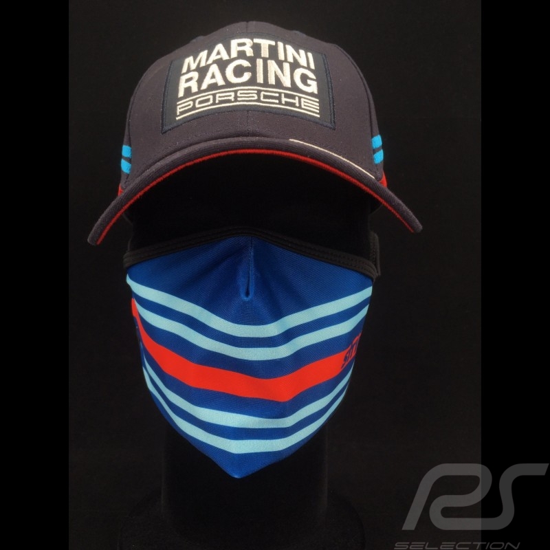 Masque Martini de protection Tissu Lavable Bleu/rouge Taille L Protective mask Schutzmaske 