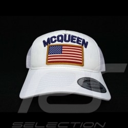 Steve McQueen Hat Snapback White USA flag - homme