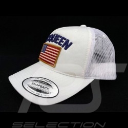 Steve McQueen Hat Snapback White USA flag - homme