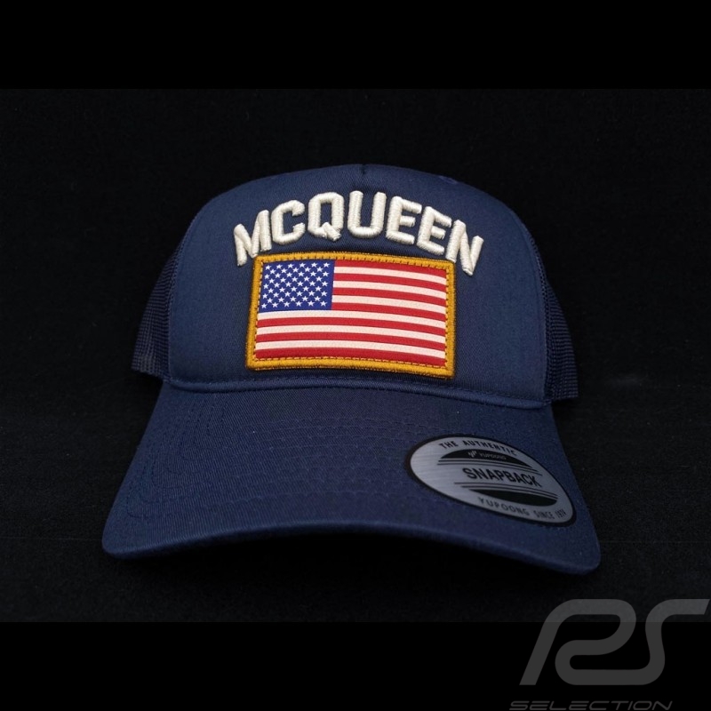 Steve McQueen Kappe Snapback Marineblau USA Flagge - Herren