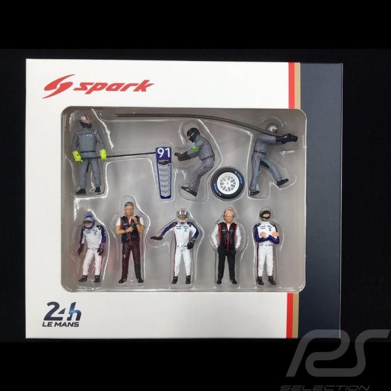 Diorama figurines set Le Mans 2018 Porsche Rothmans design 1/43 Spark ...