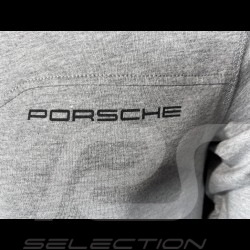 Polo Porsche Classic gris clair / col blanc manches longues Porsche WAP916 - homme