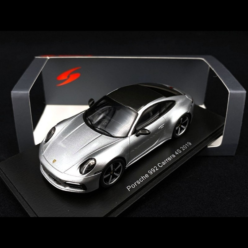 Porsche 911 Carrera 4S 2019 type 992 GT silver grey 1/43 Spark S7834