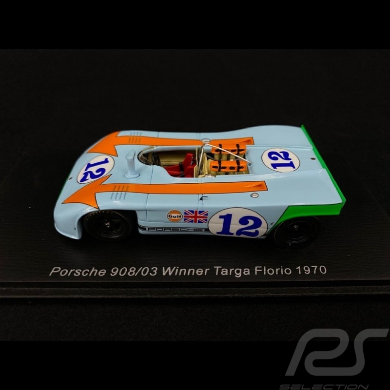 Porsche 908 /3 Gulf n° 12 Winner Targa Florio 1970 1/43 Spark 43TF70