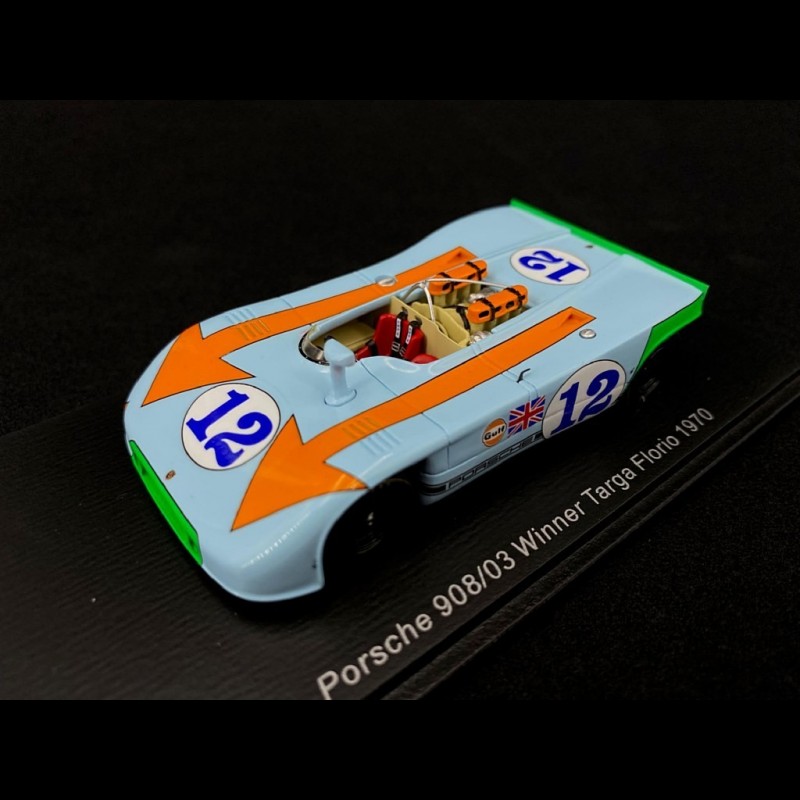 Porsche 908 /3 Gulf n° 12 Winner Targa Florio 1970 1/43 Spark 43TF70