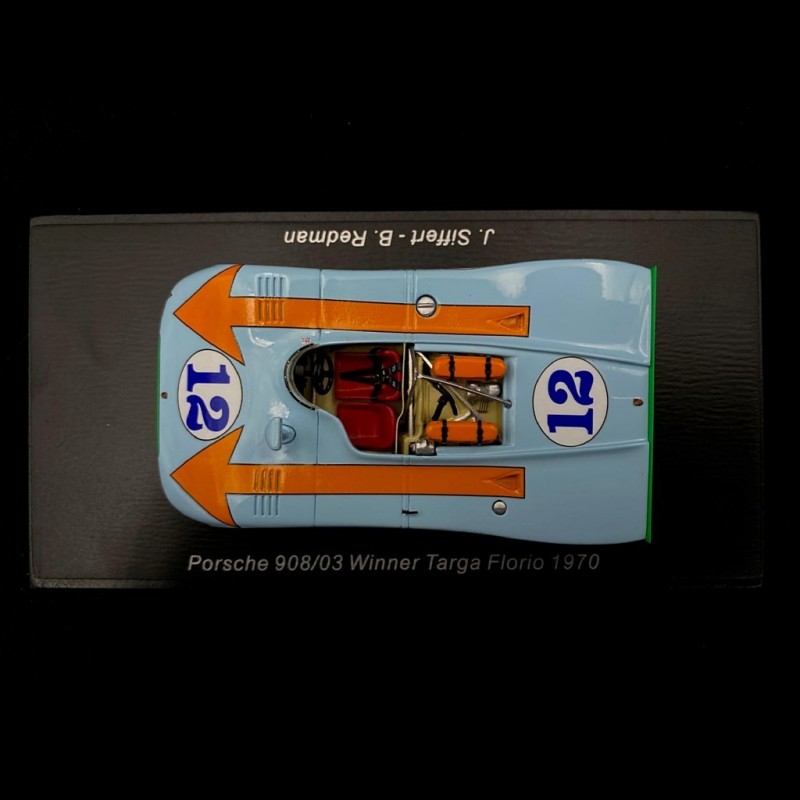 Porsche 908 /3 Gulf n° 12 Winner Targa Florio 1970 1/43 Spark 43TF70