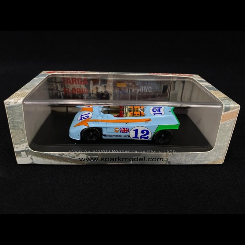 Porsche 908 /3 Gulf n° 12 Winner Targa Florio 1970 1/43 Spark 43TF70