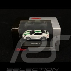 Porsche 911 R typ 991 weiß / grün 1/87 Schuco 452630000