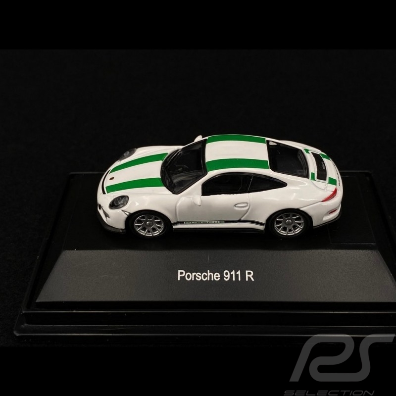 Porsche 911 R type 991 blanc / vert 1/87 Schuco 452630000