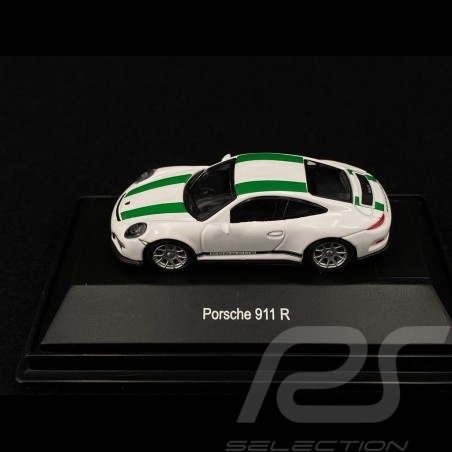 Porsche 911 R typ 991 weiß / grün 1/87 Schuco 452630000