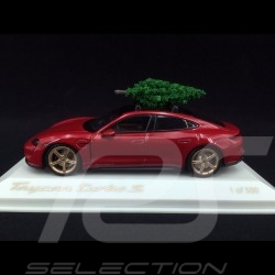 Porsche Taycan Turbo S 2020 carmin red with Christmas tree 1/43 Minichamps WAP0200000MPLG