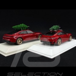 Duo Porsche 911 & Taycan rouge carmin avec sapin de Noël 1/43 WAP0200000MPLG WAXL2000002
