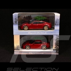 Duo Porsche 911 & Taycan Carmin red with Christmas tree 1/43 WAP0200000MPLG WAXL2000002