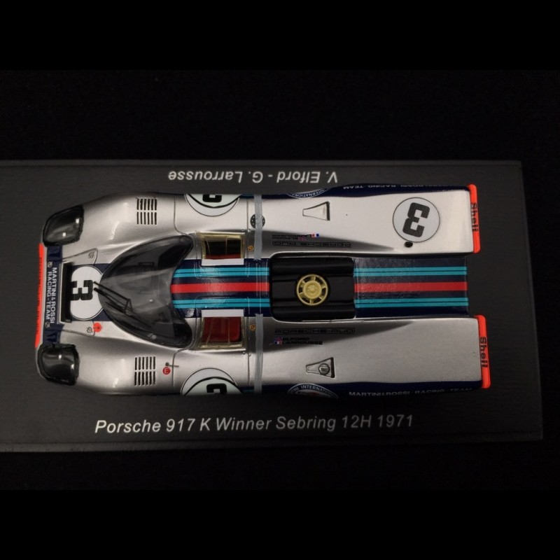 Miniature Porsche 917K #3 Vainqueur Sebring 12h 1971 Spark 1/43
