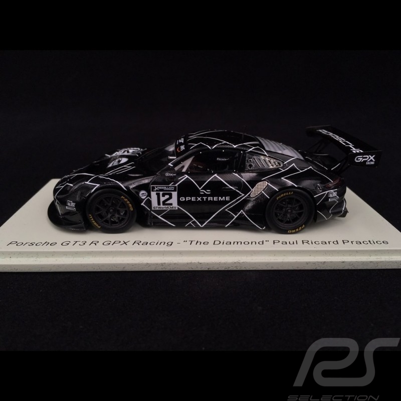 Porsche 911 GT3 R type 991 n° 12 GPX Racing "The Diamond" Paul Ricard Practice 1/43 Spark SP325