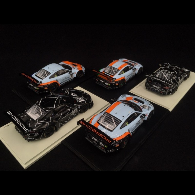 Set of 5 Porsche 911 GT3 R type 991 GPX Racing 1/43 Spark