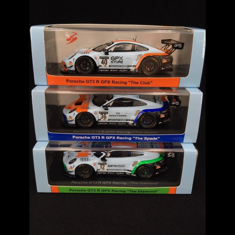 Trio Porsche 911 GT3 R type 991 GPX Racing 1/43 Spark