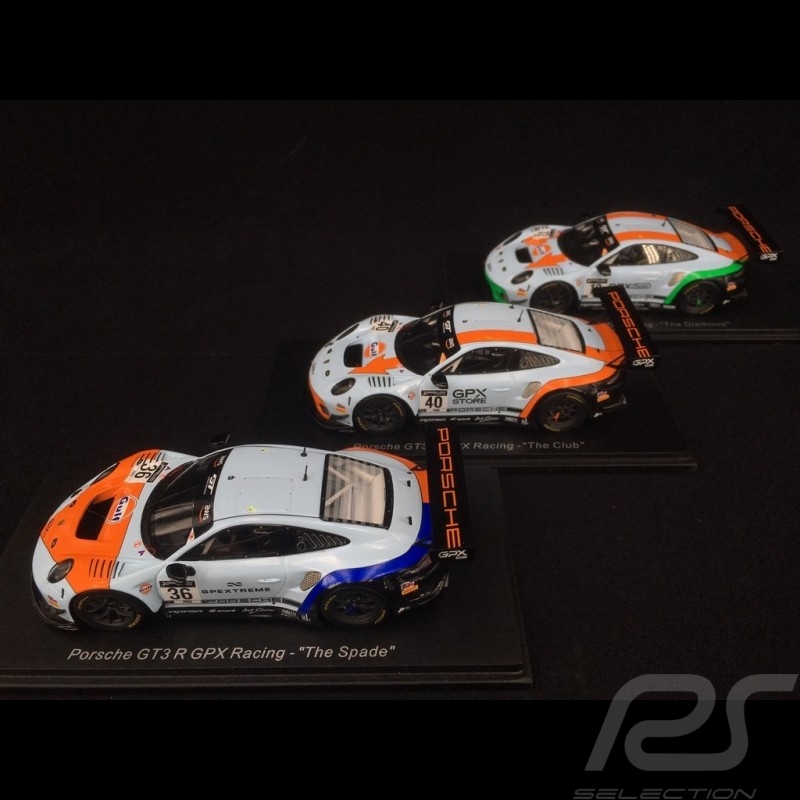 Trio Porsche 911 GT3 R type 991 GPX Racing 1/43 Spark