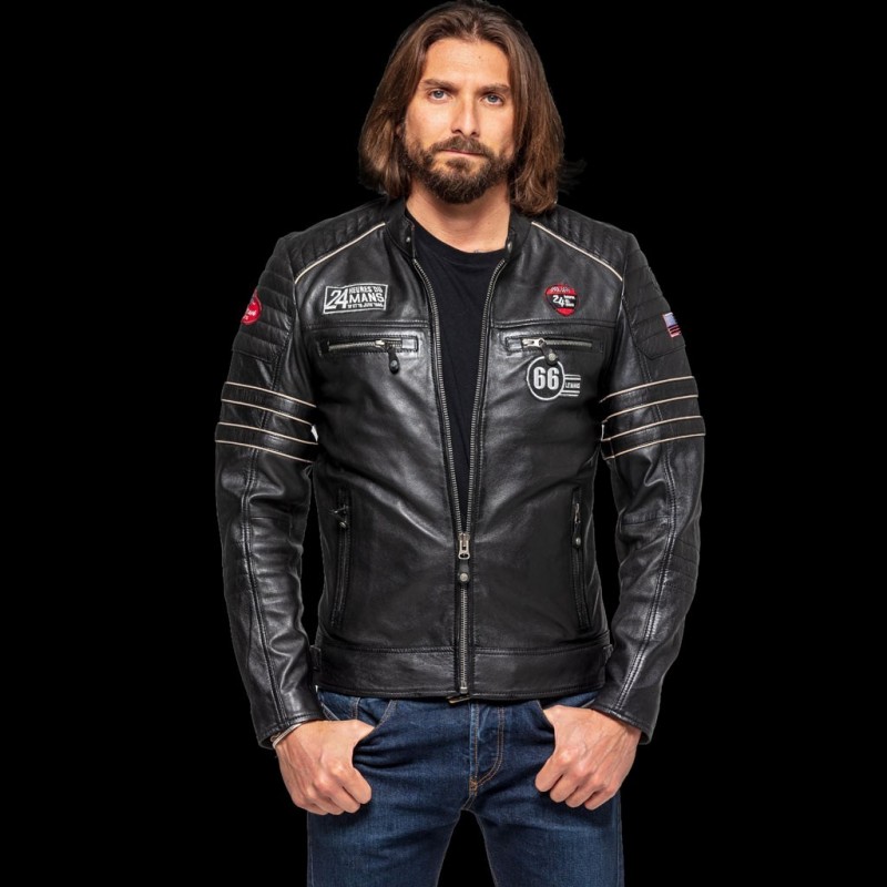 Leather jacket 24h Le Mans Mulsanne Black - men