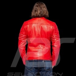 Veste Jacket Jacke cuirleather Leder 24h Le Mans 66 Mulsanne Rouge - homme