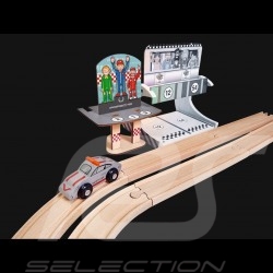 Porsche Racing  wooden track Finish podium with 1 car and 11 rails Eichhorn 109475860