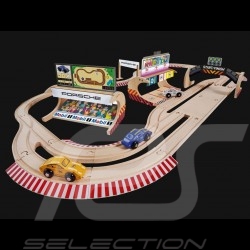Set Porsche Racing 1000 cm Rennstrecke aus Holz mit 6 Autos und Zubehör Eichhorn 109475850 109475855 109475860