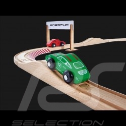 Set Porsche Racing 1000 cm wooden track with 6 cars and accessories Eichhorn 109475850 109475855 109475860