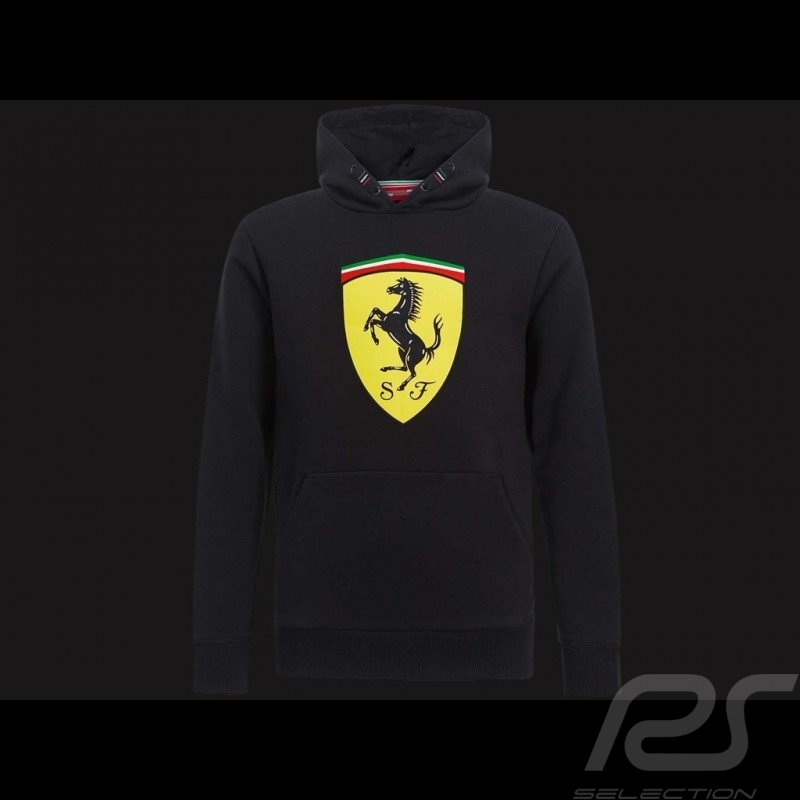 Sweatshirt Ferrari hoodie à capuche noir Collection Ferrari Motorsport - enfant