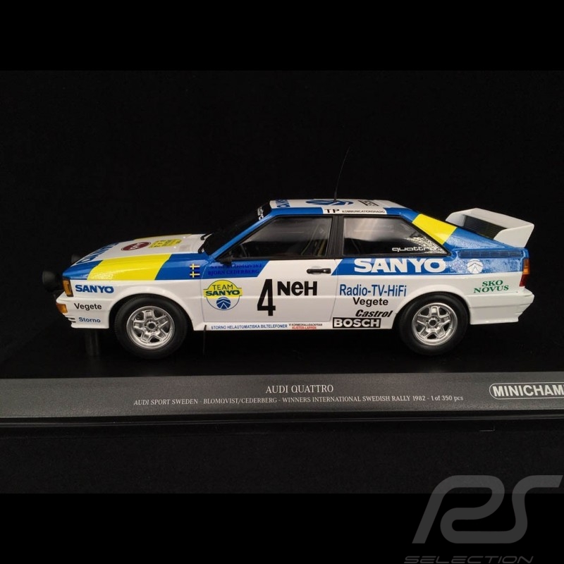 Audi Quattro "Audi Sport Sweden" n° 4 Vainqueur Swedish Rallye 1982 1/18 Minichamps 155821105