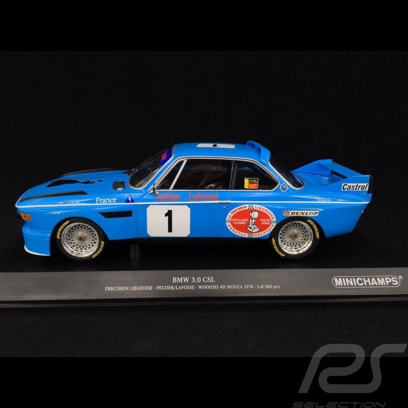 BMW 3.0 CSL Precision Liegeoise n° 1 Vainqueur 4h Monza 1974 1/18 Minichamps 155742681